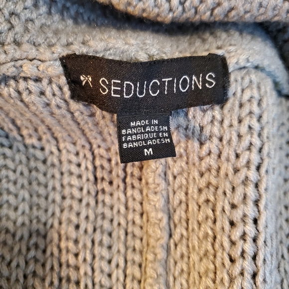 SEDUCTIONS | Knit Light Grey Synched Sleeves Cardigan (Size M) - Picture 6 of 9